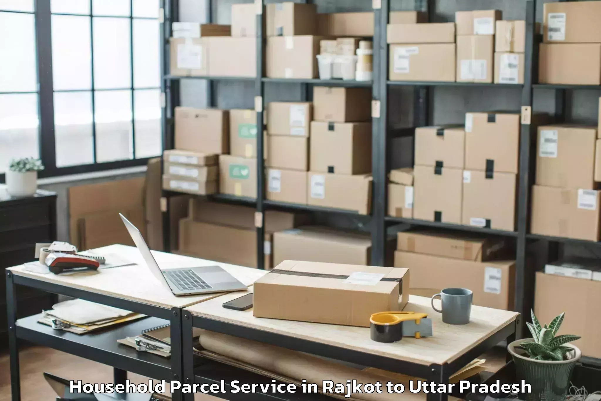 Professional Rajkot to Chillupar Household Parcel